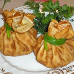 Млинцеві мішечки з жюльєном із сьомги